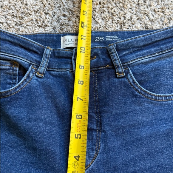 Anthropologie Pilcro The Yaya Women’s Dark Wash Mid Rise Flare Denim Jeans 28 - Picture 10 of 14